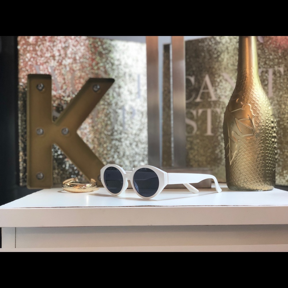White 90s Styled Sunglasses